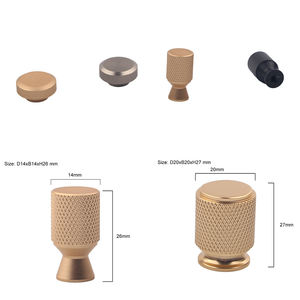 OEMカスタムサイズアルミマットブラック/陽極酸化ゴールドキャビネットノブモダンミニマリストローレット加工引き出しドレッサーハンドルキッチン寝室用 - Product Image 3