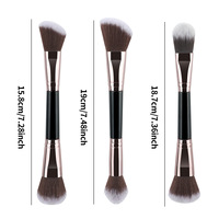 YANJIE 2026 Pinceau de maquillage double-embout monobloc à poils doux pour fond de teint, poudre libre et illuminateur