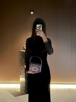 Tas Malam Wanita 3D Motif Kupu-kupu Berkilau Clutch Kristal Dompet Rantai Selempang Pesta Pernikahan Tas Tangan Mini Kulit PU Mengkilap