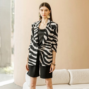 Zebra-Chaqueta de talla grande para mujer, chaqueta de manga larga, informal, Formal, para oficina, moda urbana - Product Image 4