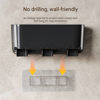 Support mural écologique pour brosses à dents en plastique, installation sans perçage, avec distributeur de dentifrice intégré, design minimaliste pour
