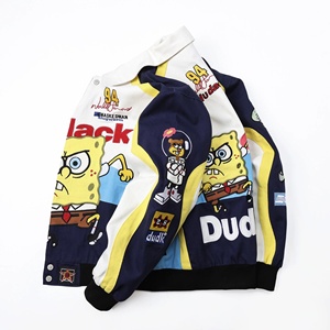 Wholesale Custom Oversized Vintage Racing <strong>Jacket</strong> Heavy Weight Embroidery <strong>Patches</strong> Y2K Streetwear Bomber <strong>Jacket</strong> - Product Image 6