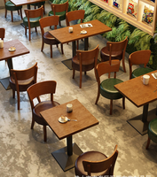 Ensemble de meubles de restaurant en bois massif Sièges de stand de restaurant, table basse et chaise, table et chaise de restaurant,