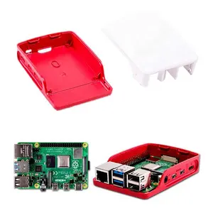 Raspberry pi 4 modelo b caixa de plástico, original novo raspberry pi 4b branco vermelho acessórios raspberry pi