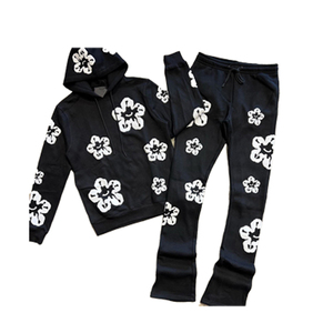 Haute qualité hommes pulls à capuche sweats survêtements 100% coton poids lourd Denimess bouffée impression à capuche pour hommes - Product Image 1