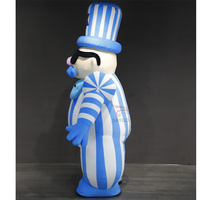 Costume de mascotte de clown à grosse moustache pour adulte, gonflable, bleu, design personnalisé, unisexe, pour promotion de carnaval