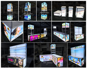 Nhôm hai mặt di động đứng showroom Triển Lãm Ngang đẩy kéo gạch hiển thị giá sản phẩm tường siêu thị kệ - Product Image 3