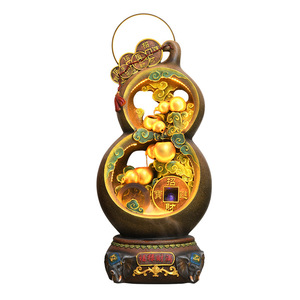 Fontaine d'eau en forme de gourde de style chinois avec rétroéclairage, décoration Feng Shui électrique sur pied pour salon, cadeau pour la maison - Product Image 5
