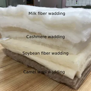 Biodegradable Compostable Milk Protein Fiber Wadding Thermo Bonded Quilt Wadding Lining Milk Casein Fiber Wool Wadding Roll