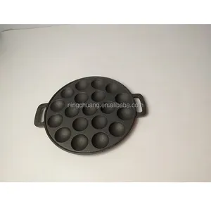 Pasokan Pabrik Baking Pan Pra-bumbu Besi Tuang Poffertjes Pan Mini Pancake Pans (19 Poffertjes)