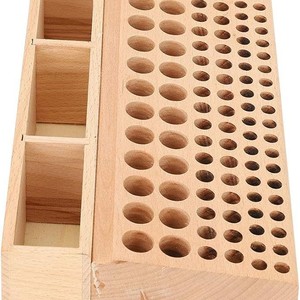 Wooden <b>Tool</b> Storage Box With Holes And Compartments Desktop Organizer For <b>Craft</b> <b>Tools</b> - Product Image 3