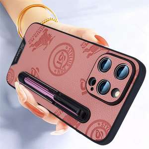 เคสโทรศัพท์แบบมีที่ใส่<span class=keywords><strong>ปากกา</strong></span>สไตลัส รุ่นใหม่ล่าสุด ดีไซน์สร้างสรรค์  วัสดุหนังเรียบ สำหรับ <span class=keywords><strong>iPhone</strong></span> 16 <span class=keywords><strong>Pro</strong></span> <span class=keywords><strong>Max</strong></span> 15 Plus พร้อมที่วางปากกา - Product Image 1