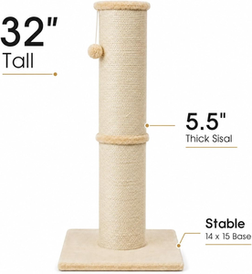 Rascador para Gatos de 32 Pulgadas de Alto, Rascador de Sisal Natural de 5.5 Pulgadas de Diámetro, Resistente a los Arañazos y Duradero - Product Image 6