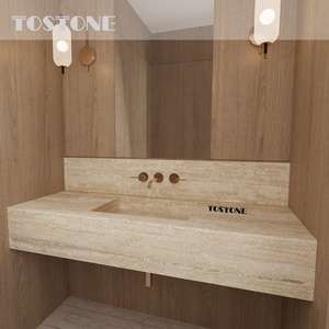 Tostone Vente en gros de comptoirs de lavabo en travertin <span class=keywords><strong>beige</strong></span> naturel pour projets de décoration intérieure de salles de bain d'appartements - Product Image 4