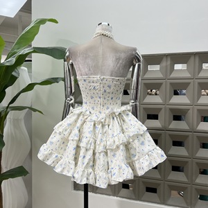 Abito Estivo <span class=keywords><strong>Donna</strong></span> 2026 alla Moda Francese, Tinta Unita Traspirante con Nastro, <span class=keywords><strong>Vestito</strong></span> a Tubino Senza Spalline, Pantaloncini a <span class=keywords><strong>Zucca</strong></span>, Abito per Festa di Compleanno - Product Image 3