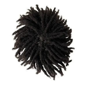 Prótesis capilar India para <span class=keywords><strong>hombre</strong></span> 7x9 8x10 <span class=keywords><strong>corto</strong></span> afro dreadlock mono base tupé con polietileno transparente - Product Image 5