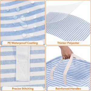 Không thấm nước freestanding vuông vải giặt cản trở lớn ráp giỏ với thực hiện xử lý cho phòng tắm quần áo lưu trữ - Product Image 4