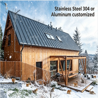 Rumah A-Frame Ramah Lingkungan Tahan Cuaca Panel Sandwich Aluminium Berinsulasi / Panel Insulasi Tahan Api untuk Atap 5