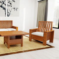 Fauteuil de salon individuel moderne et confortable en teck durable avec rangement intégré, idéal pour l'intérieur et l'extérieur