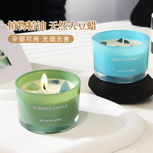 Vela Aromática en Forma de Cilindro, Cristal de Color, Hecha a Mano con Cera de Soya, Decoración para el Hogar, Regalo - Product Image 5