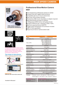 Caméra haute vitesse TTLTES 9501 EB, mesure optique 1.3, équipement de test optique haut de gamme 1/2 pouce - Product Image 5