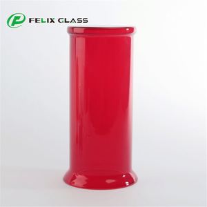 Pantalla de Lámpara de Vidrio Cilíndrica de Color Rojo de Diseño Moderno, Cubierta de Vidrio LED para Lámpara Colgante - Product Image 1