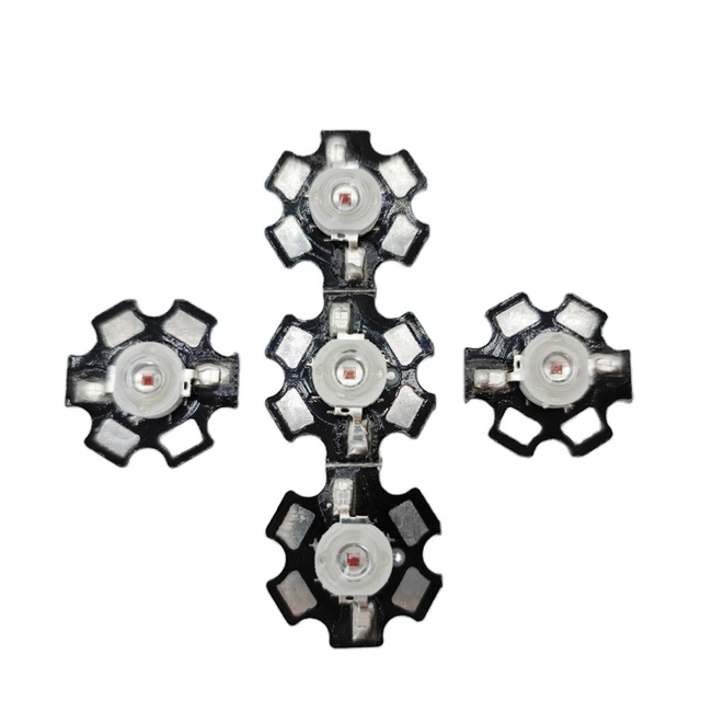 2022 New LED 45Mil Epistar Chip 1W 3W 5W 620nm 660nm Red High Power LED Chips with 20mm Heatsink Pcb Star Lamp