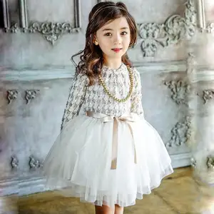 2019 उच्च गुणवत्ता लड़की फीता राजकुमारी पोशाक बच्चों सुरुचिपूर्ण जन्मदिन की पार्टी के कपड़े बच्चों मोटी शरद ऋतु सर्दियों क्रिसमस कपड़े