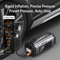 Démarreur de batterie portable robuste et compresseur d'air combinés, gonfleur intelligent sans fil pour SUV/voiture – Prix usine