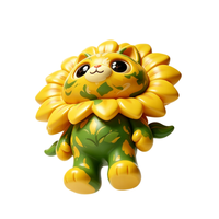 Figurine en PVC OEM personnalisée, Chat Tournesol, Figurine en plastique de collection, Cadeau de festival pour meilleurs amis, Moulage par injection, Direct usine