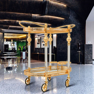 도매 럭셔리 황금 이중 유리 호텔 서빙 트롤리 하이 퀄리티 식당 거실 주방 사용 - Product Image 6