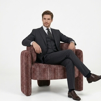 Fauteuil d'appoint moderne en tissu rayé, couleur personnalisable, fauteuil de salon rembourré pour la maison, le bureau et le salon - Vente en gros usine