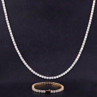 Collier Tennis de Luxe en Acier Inoxydable 316 de 3/4/5MM, Bijoux IcedOut Miami Zircon Non-Retournable, Chaîne Tennis Ddp Gioielli