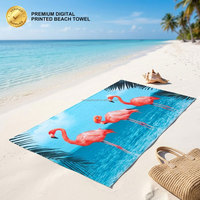 Free Design Painting Photo Digital Reactive Printed Towels Small MOQ Soft Thick Cotton Beach Towels with logo Custom Print