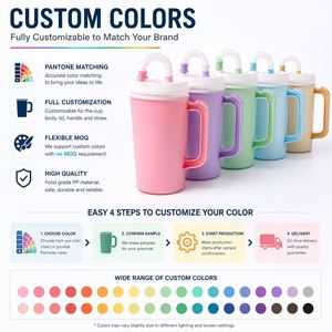 Custom logo 22oz 34oz PP Double Wall Water <b>Bottle</b> with Straw Outdoor Camping Party Trucker Mug with Handle - Product Image 6