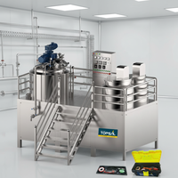 Machine d'émulsification sous vide entièrement automatique de type fixe, en acier inoxydable SUS316L, à entraînement motorisé, haute productivité, avec agitation chauffante et mélange uniforme par air.