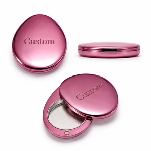 Étui à Cologne Solide en Métal Forme Galet Or Rose Brillant avec Coulisse Magnétique Lisse pour Parfum - Product Image 2