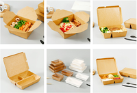 Boîtes à emporter pour poulet frit, poisson et frites, et sushis, en papier biodégradable, avec compartiments et gaufrage, design le plus récent