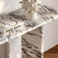 Mobilier d'intérieur moderne Calacatta Viola Table console d'entrée en marbre naturel pour entrée, salon, maison, villa, décoration
