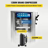 VEVOR-Sorbetière compresseur 1200W A168, 4 buses avec panneau LCD, 3 saveurs pour yaourt et lait, état neuf