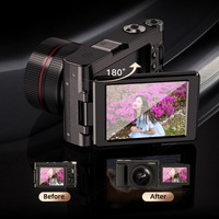 Appareil photo numérique sans miroir professionnel 4K DSLR avec 180 °   Écran IPS rotatif de 3,0 pouces, zoom numérique 16x, griffe porte-accessoire pour enregistrements