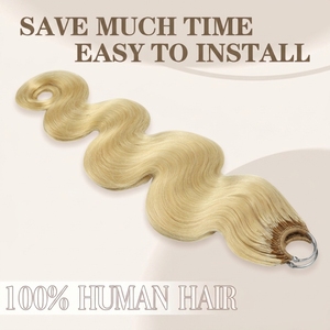 FH <b>Body</b> <b>Wave</b> Miracle Knot Crochet Human Hair #613 Color Ring X Feathering Tip Braids Human Hair Crochet - Product Image 2