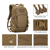 Sac à dos tactique MASTTAC en nylon 500D imperméable et durable, pour la randonnée et le camping en plein air, avec fermeture éclair YKK et boucles Duraflex UTX