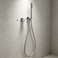 Ensemble de douche à main mural WEIHAO en chrome, poignée moletée, chrome poli, fonction simple, pour salle de bain