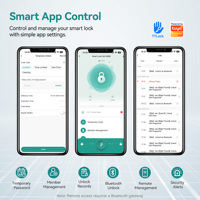 Cerradura Inteligente con Huella Dactilar SJJ para Puerta, de Aluminio/Madera, con App Tuya, Teclado Táctil, Tarjeta RFID, Código, Entrada sin Llave para Apartamento