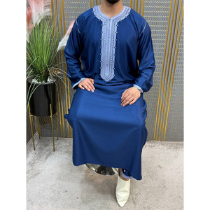 Elegante conjunto de caftán y pantalones marroquíes para hombre, lujoso traje islámico tradicional, ropa de noche para estar en casa. - Product Image 4