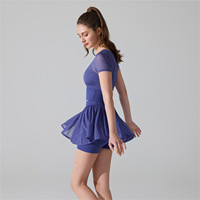 Ensemble de yoga 2 pièces en maille haute densité Spandex/Nylon à séchage rapide, col ras du cou, infroissable, pour le tennis, le badminton et le fitness