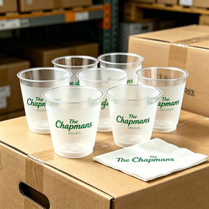 Vasos de Plástico Esmerilado Reutilizables de 16 oz al por Mayor para Bodas y Fiestas, con Impresión de Logotipo Personalizado, Centros de Mesa Románticos con Flores - Product Image 1