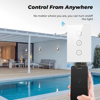 US/EU Sakelar Lampu Peredup Sentuh WiFi Cerdas Tuya Aplikasi Kehidupan Pintar Pengatur Waktu Nirkabel Remote Control dengan Alexa Google Home