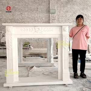 เตาผิงหินอ่อนหินธรรมชาติที่ทันสมัยเตาผิงหินอ่อนล้อมรอบตกแต่งเตาผิงอิสระขัด - Product Image 6
